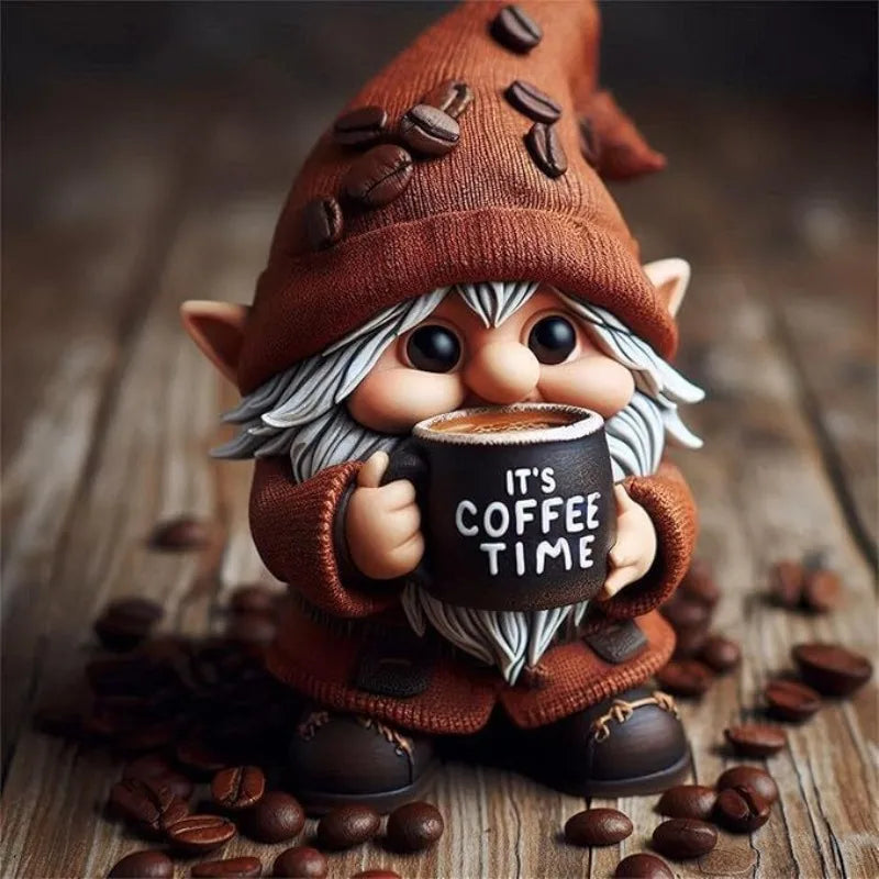 Coffee Gnomes Figurines Creative Figure Sculptures Modern Miniature Ornaments Luxury Aesthetic Accessories Home Decorations